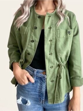 *MADEWELL*  Claremont Drawstring Button Up Military Jacket